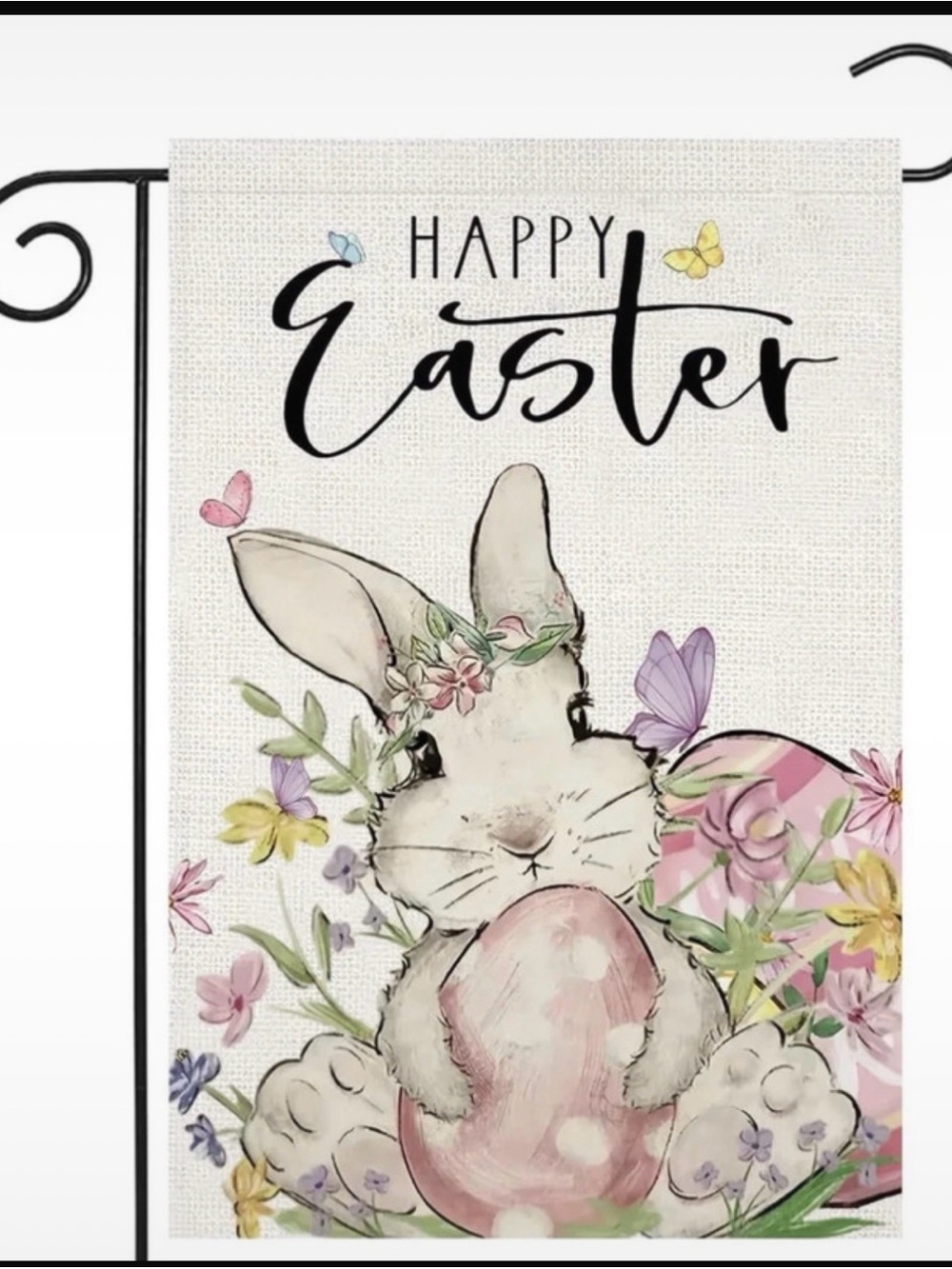 Happy Easter Bunny Tapestry - Pastel Floral Bunny Wall Decor